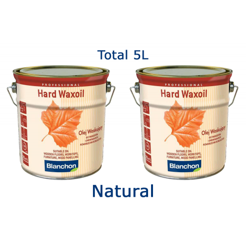 Blanchon HARD WAXOIL (hardwax) 5 ltr (two 2.5 ltr cans) NATURAL 07721082 (BL)